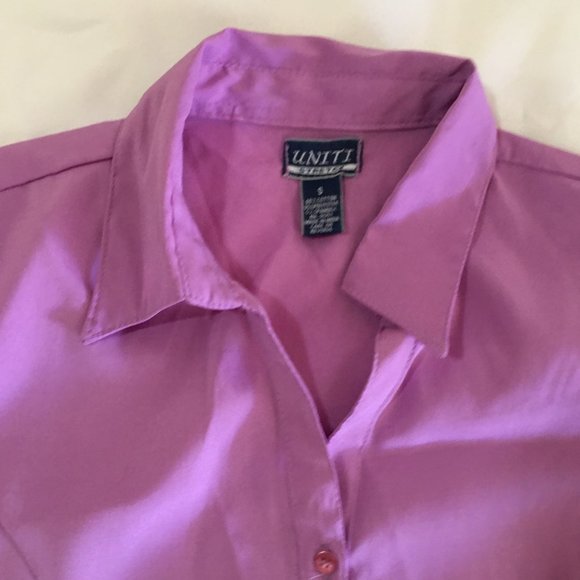 Uniti Purple Women Short-Sleeve Blouse - Dress Shirt - Small - Picture 4 of 5